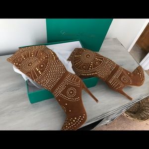 Lauren Lorraine suede studded boots